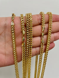 Load image into Gallery viewer, 14k Yellow Gold 4.8mm Hollow Square D/C Franco Chain Necklace with Lobster Claw Clasp
