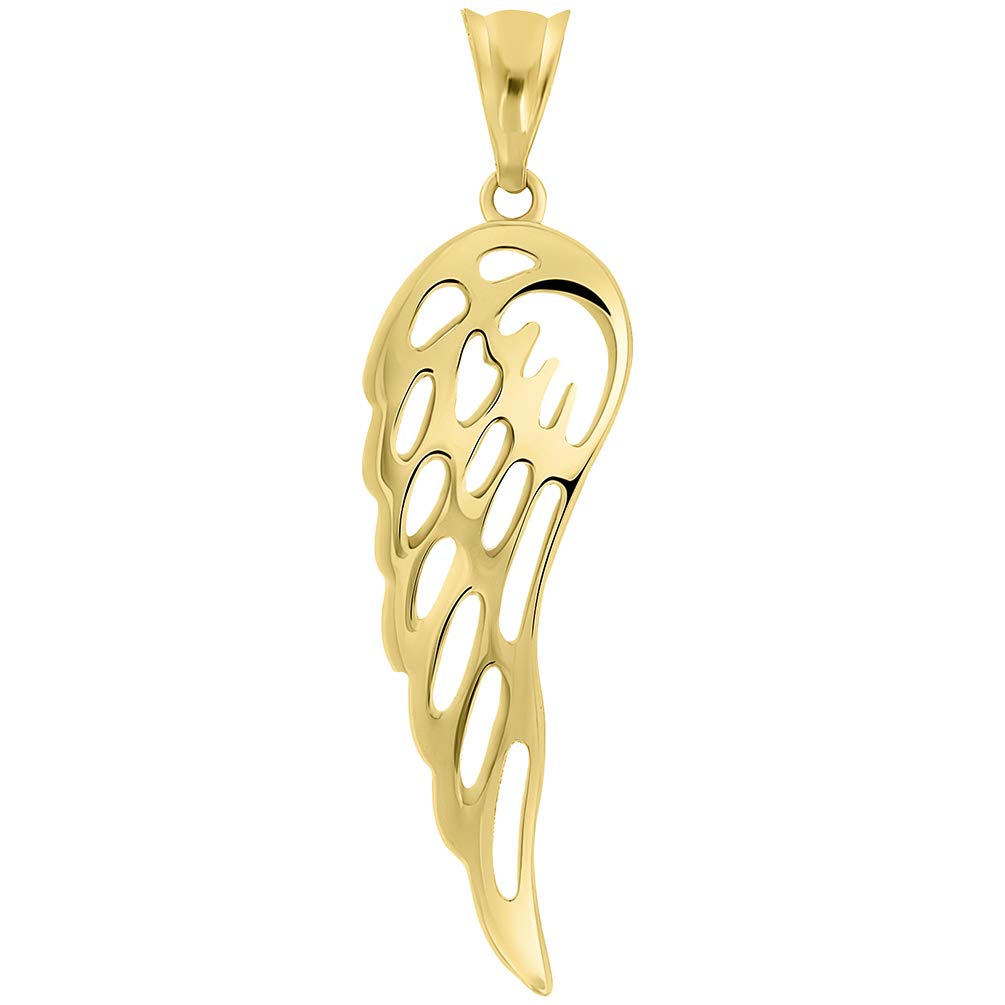 14k Yellow Gold Angel Wing Protection Pendant