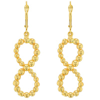 Load image into Gallery viewer, 14k Yellow Gold Beaded Infinity Earrings with Leverback
