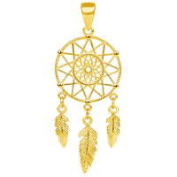 Load image into Gallery viewer, 14k Yellow Gold Dainty Dreamcatcher Pendant with Figaro Chain Necklace
