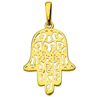 Load image into Gallery viewer, 14k Yellow Gold Filigree Hamsa Hand of Fatima Pendant

