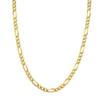 Load image into Gallery viewer, 14k Yellow Gold Hollow 4mm Figaro Link Chain Necklace with Lobster Claw Clasp
