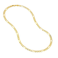 Load image into Gallery viewer, 14k Yellow Gold Hollow 4mm Figaro Link Chain Necklace with Lobster Claw Clasp
