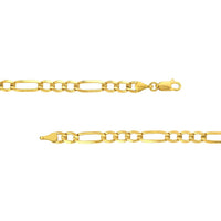 Load image into Gallery viewer, 14k Yellow Gold Hollow 6.5mm Figaro Link Chain Necklace with Lobster Claw Clasp
