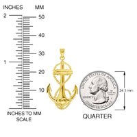 Load image into Gallery viewer, 14k Yellow Gold Infinity Anchor Heart Pendant with Cable, Cuban Curb, or Figaro Chain Necklaces
