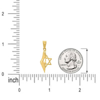 Load image into Gallery viewer, 14k Yellow Gold Map of Israel with Star of David Pendant
