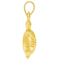 Load image into Gallery viewer, 14k Yellow Gold Mini 3D Turtle Charm Pendant with Figaro Chain Necklace
