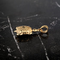 Load image into Gallery viewer, 14k Yellow Gold Mini 3D Turtle Charm Pendant with Figaro Chain Necklace
