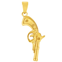 Load image into Gallery viewer, Solid 14k Yellow Gold Pistol Gun Charm Handgun Pendant Necklace
