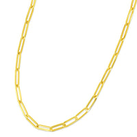 Load image into Gallery viewer, 14k Yellow Gold Polished 5mm Paperclip Chain Link Necklace with Lobster Clasp
