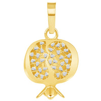 Load image into Gallery viewer, 14k Yellow Gold Pomegranate Pendant with Cable, Cuban Curb, or Figaro Chain Necklaces
