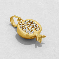 Load image into Gallery viewer, 14k Yellow Gold Pomegranate Pendant with Cable, Cuban Curb, or Figaro Chain Necklaces
