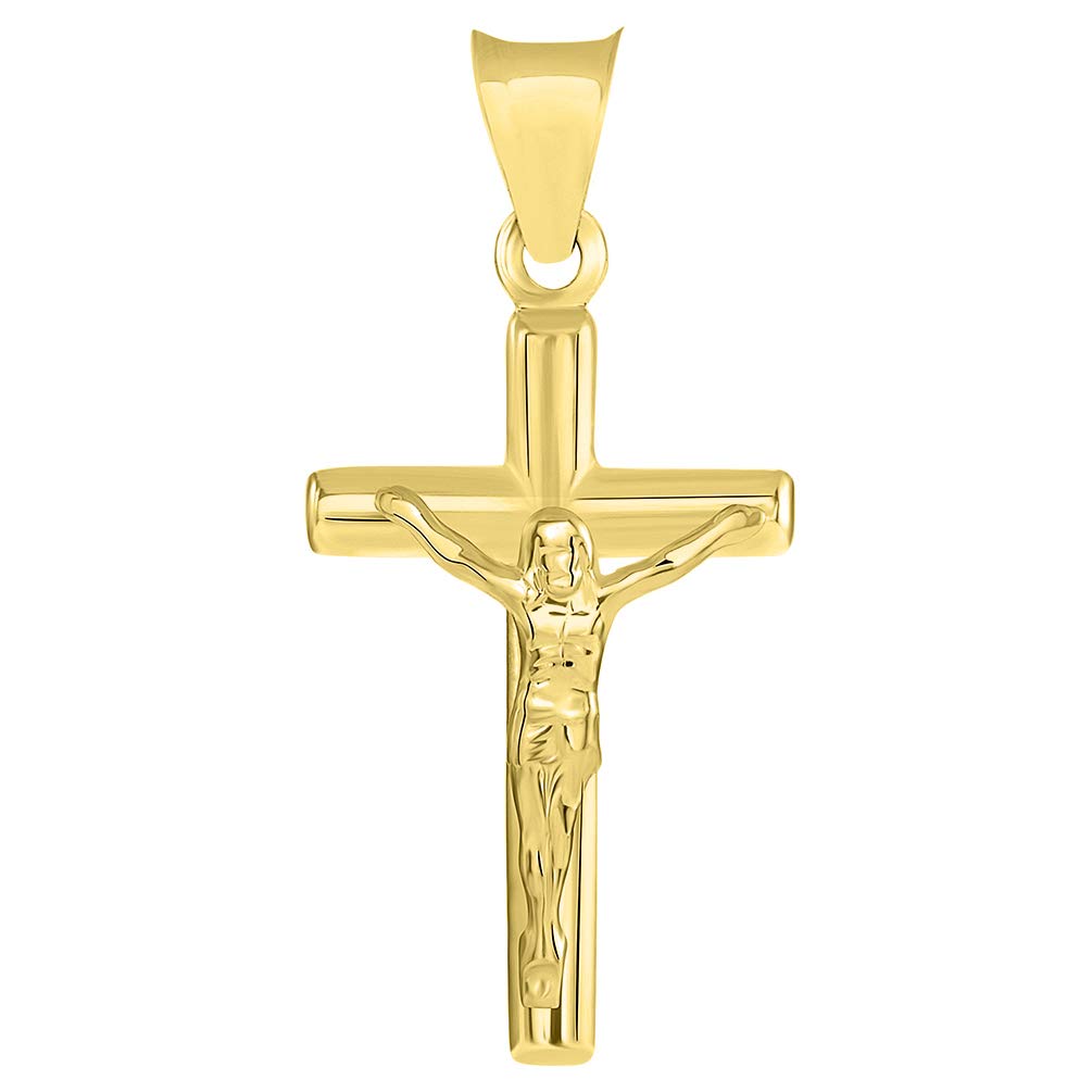 14k Yellow Gold Religious Crucifix Cross Charm Pendant