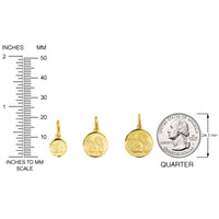 Load image into Gallery viewer, Solid 14k Yellow Gold Round Guardian Angel Medal Charm Pendant - 3 Sizes
