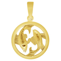 Load image into Gallery viewer, 14k Yellow Gold Round Zodiac Sign Charm Horoscope Pendant (Small)

