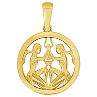 Load image into Gallery viewer, 14k Yellow Gold Round Zodiac Sign Charm Horoscope Pendant (Small)
