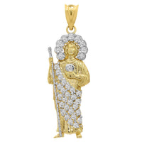 Load image into Gallery viewer, 14k Yellow Gold Saint Jude Pendant with Cubic Zirconia - 3 Sizes
