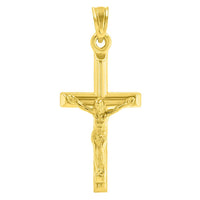 Load image into Gallery viewer, 14k Yellow Gold Simple and Classic Cross Crucifix Pendant Necklace
