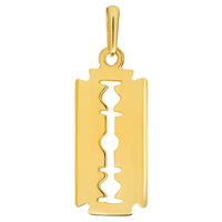 Load image into Gallery viewer, 14k Yellow Gold Small Razor Blade Charm Pendant

