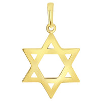 Load image into Gallery viewer, 14k Yellow Gold Small Star of David Pendant with High Polish
