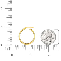 Load image into Gallery viewer, 14k Yellow Gold Thick Flat Hoop Earrings with Latch Back, 6mm Wide
