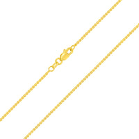 Load image into Gallery viewer, Solid 14k Yellow Gold Thin 1mm Round Box Link Chain Necklace with Lobster Claw Clasp
