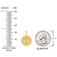 Load image into Gallery viewer, 14k Solid Yellow Gold Tree of Life Medallion Pendant with Rolo Cable, Cuban Curb, or Figaro Chain Necklace
