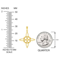 Load image into Gallery viewer, 14k Yellow Gold Witch&#39;s Knot Cross Wiccan Symbol Pendant
