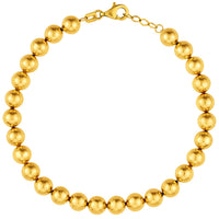 Load image into Gallery viewer, 14k Yellow gold 6mm Beaded Bracelet with Lobster Lock - 6.5&quot; to 7.5&quot;
