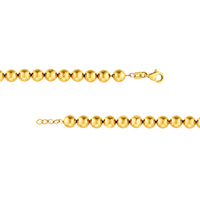 Load image into Gallery viewer, 14k Yellow gold 6mm Beaded Bracelet with Lobster Lock - 6.5&quot; to 7.5&quot;
