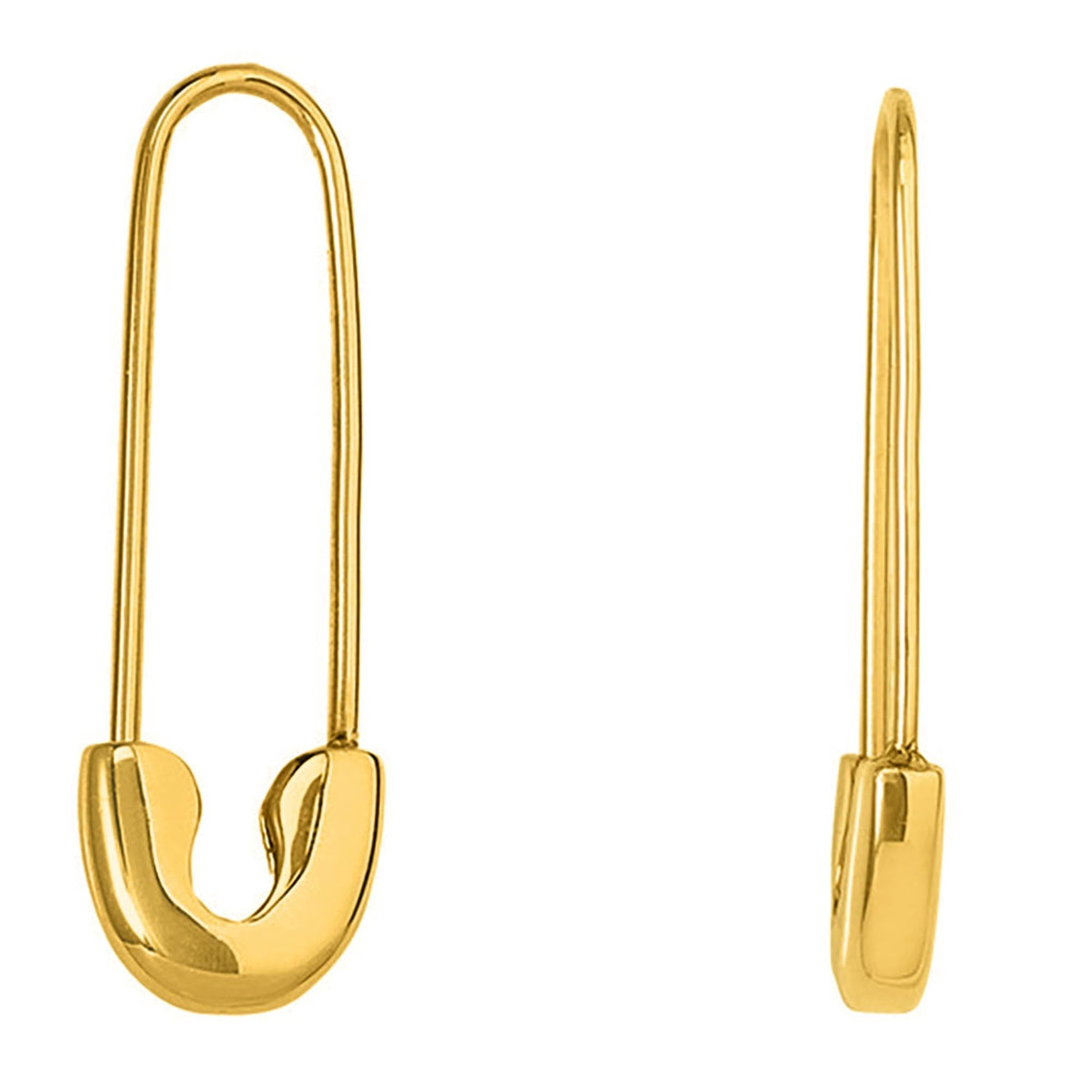 14k Gold Safety Pin Wire Threader Earrings - Yellow Gold or White Gold