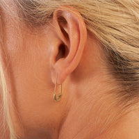 Load image into Gallery viewer, 14k Gold Safety Pin Wire Threader Earrings - Yellow Gold or White Gold
