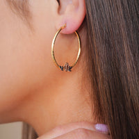 Load image into Gallery viewer, 14k Tri-Color Gold Our Lady Of Guadalupe Hoop Earrings with Latch Back- 4 Sizes
