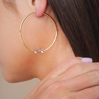 Load image into Gallery viewer, 14k Tri-Color Gold Our Lady Of Guadalupe Hoop Earrings with Latch Back- 4 Sizes
