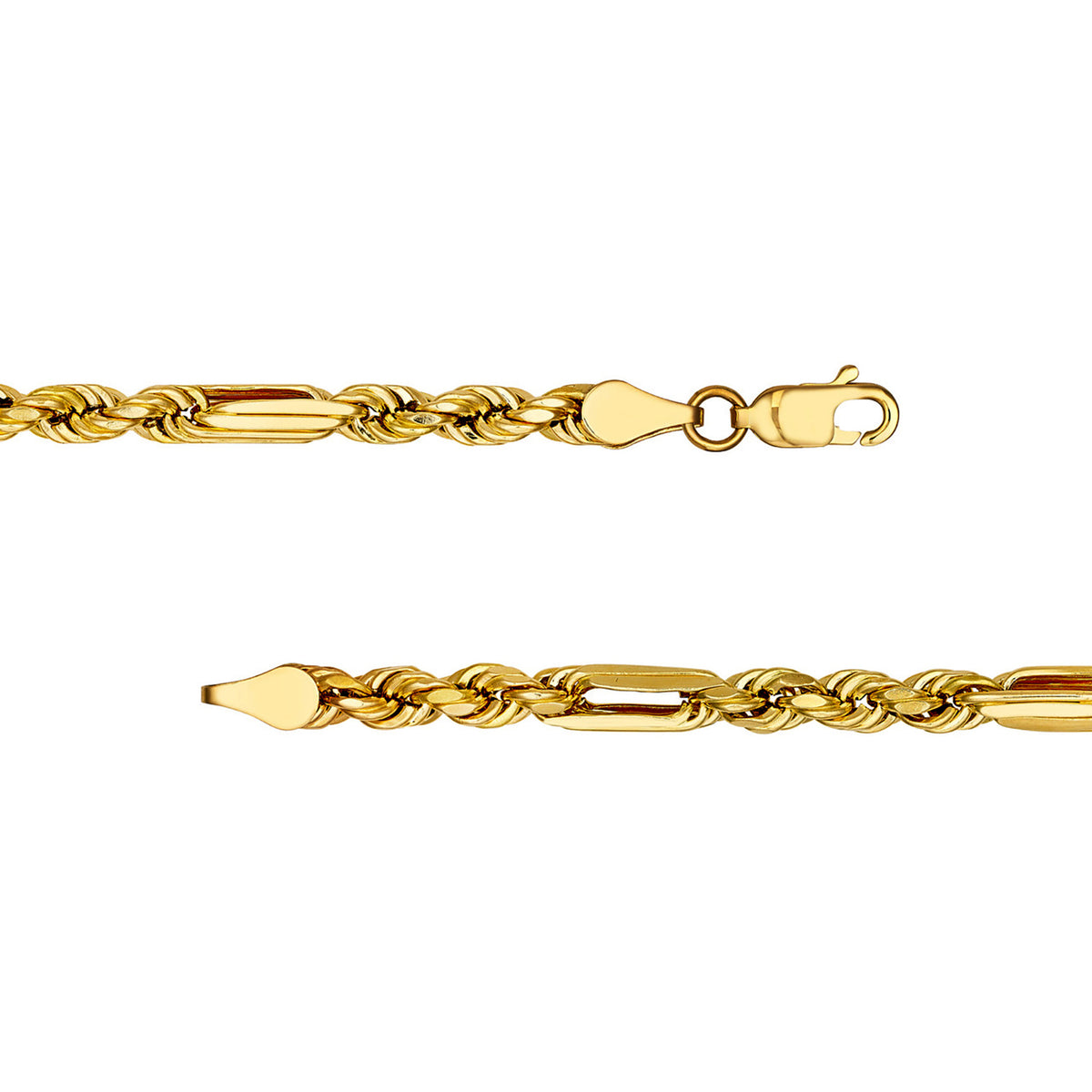 14k Gold 2.5mm Figarope Milano Chain Necklace
