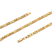 Load image into Gallery viewer, 14k Gold 2.5mm Square Byzantine Chain Necklace
