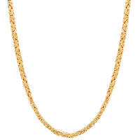 Load image into Gallery viewer, 14k_gold_2mm_square_byzantine_chain_necklace
