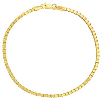Load image into Gallery viewer, 14K Gold 2mm Box Chain Bracelet-Lobster Lock,8&quot;
