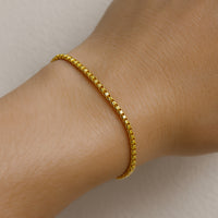 Load image into Gallery viewer, 14K Gold 2mm Box Chain Bracelet-Lobster Lock,8&quot;
