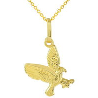 Load image into Gallery viewer, 14k Gold 3-D Small Bald Eagle Pendant Necklace
