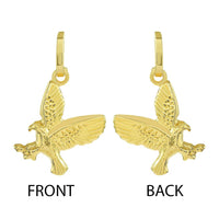 Load image into Gallery viewer, 14k Gold 3-D Small Eagle Charm Pendant Front-Back Sides
