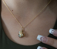 Load image into Gallery viewer, 14k Gold 3D Boxing Gloves Charm Pendant Necklace
