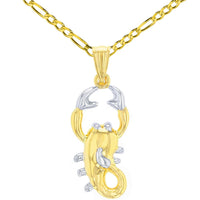 Load image into Gallery viewer, 14K Gold 3D Scorpion Pendant Zodiac Necklace
