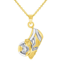 Load image into Gallery viewer, 14k Gold 3D Soccer Shoe &amp; Ball Pendant Necklace
