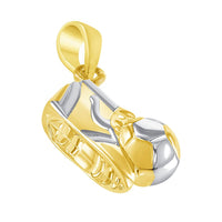 Load image into Gallery viewer, 14k Gold 3D Soccer Shoe &amp; Ball Pendant Necklace
