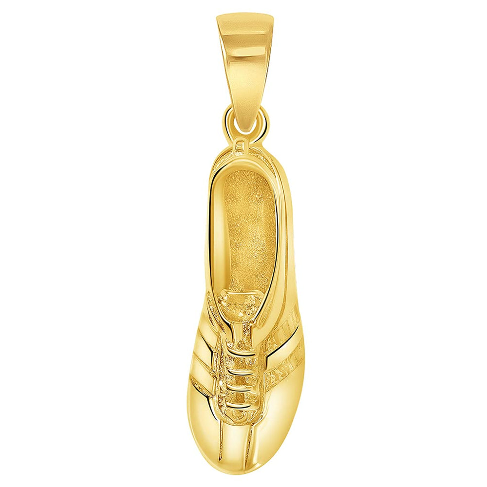 14k Gold 3D Soccer Shoe Charm Football Pendant