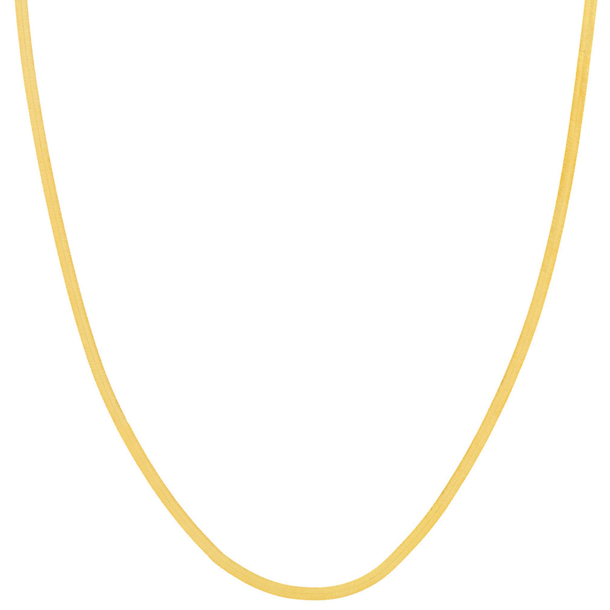 14K Gold 3mm Classic Herringbone Necklace