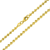Load image into Gallery viewer, 14K Gold 3mm Moon Cut Ball Bead Chain Bracelet
