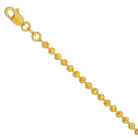 Load image into Gallery viewer, 14k Gold 3mm Moon-Cut Ball Chain Bead Necklace 
