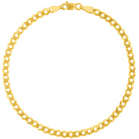 Load image into Gallery viewer, 14K Gold 4mm Curb Cuban Concave Chain Bracelet

